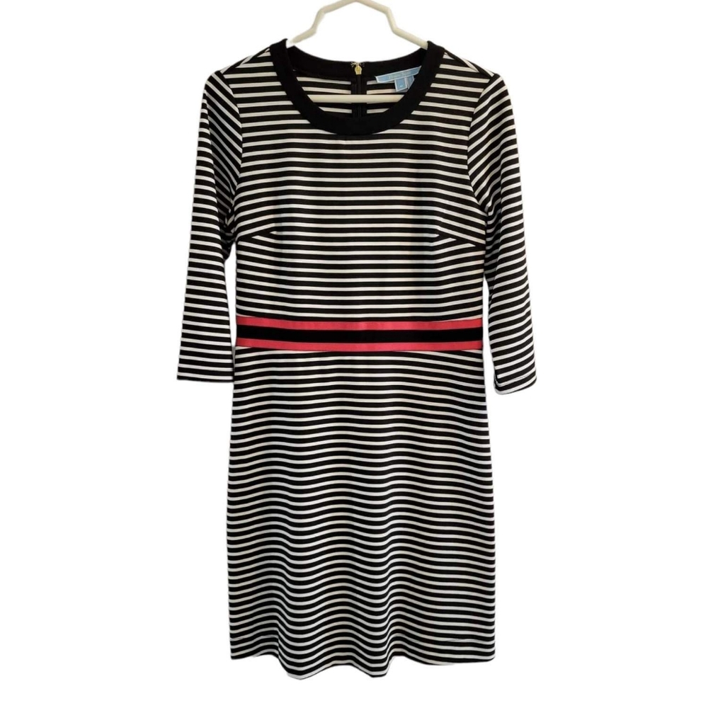 Draper James Striped Persley Ponte A-Line Dress Size M